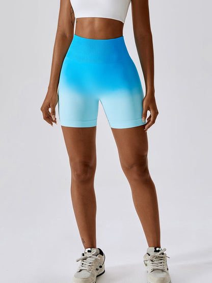 Slim Fit Sports Shorts with Gradient Wide Waistband