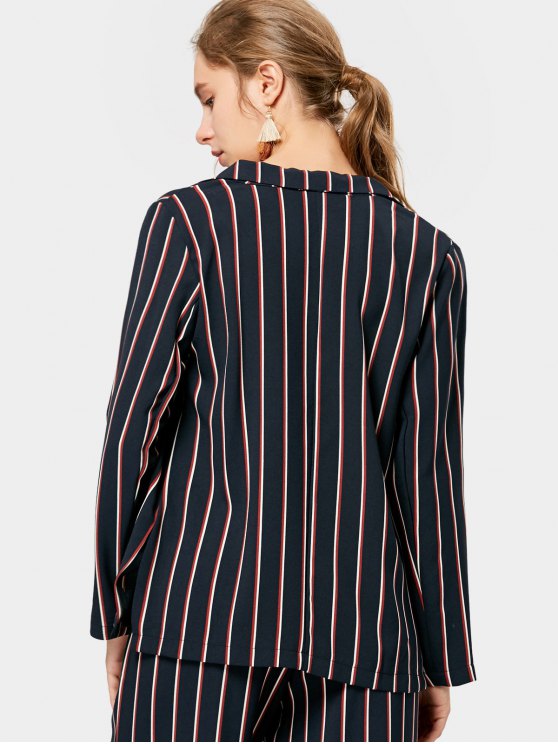 Trendy Striped Open Front Blazer