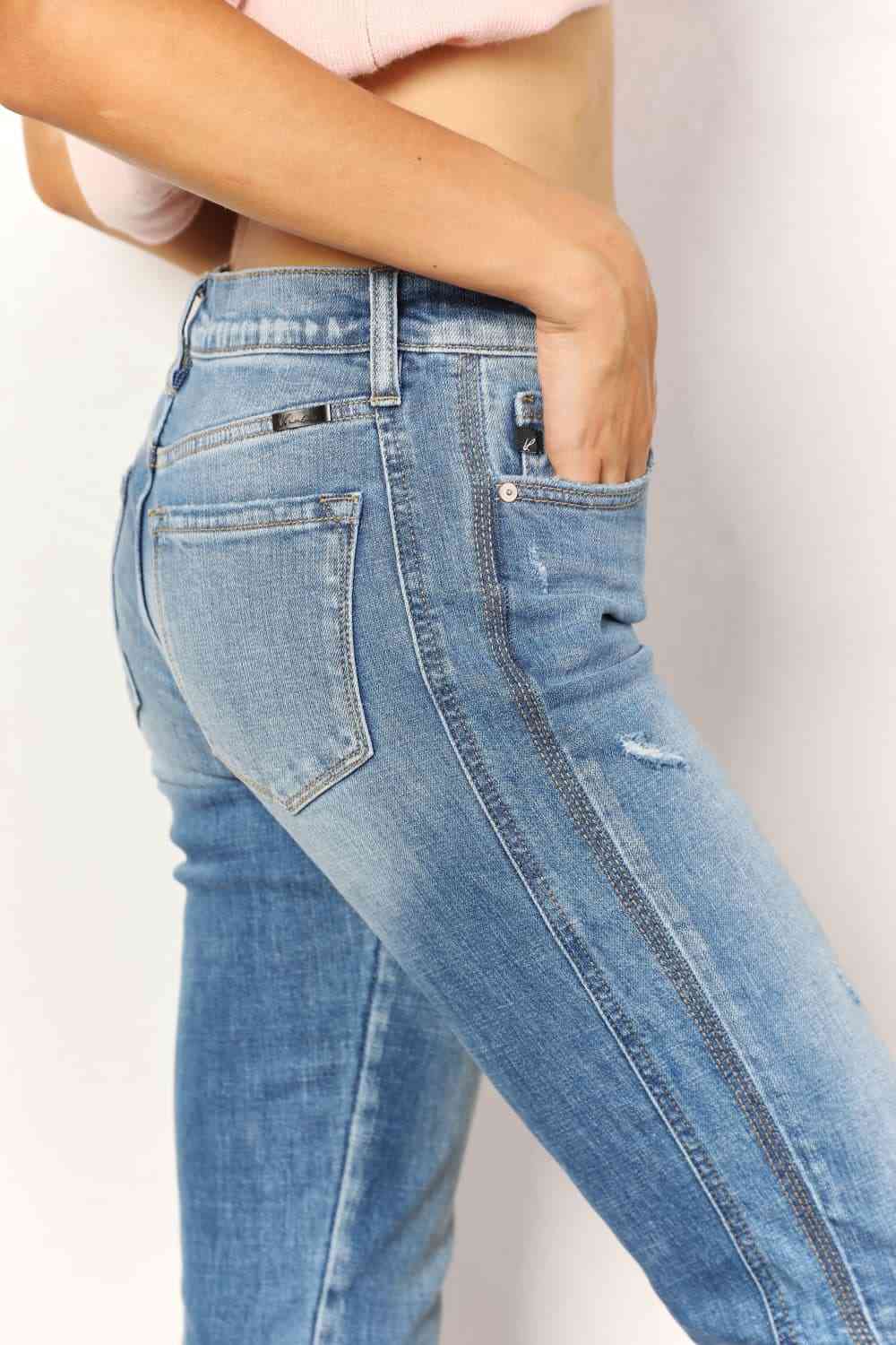 Slim Mid Rise Full Size Boyfriend Kancan Jeans