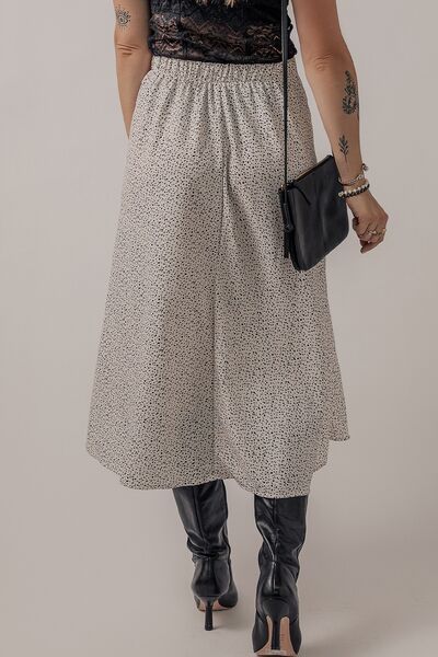 High Waist Speckle Midi Skirt