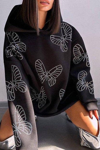 Butterfly Hot Drilling Hoodie