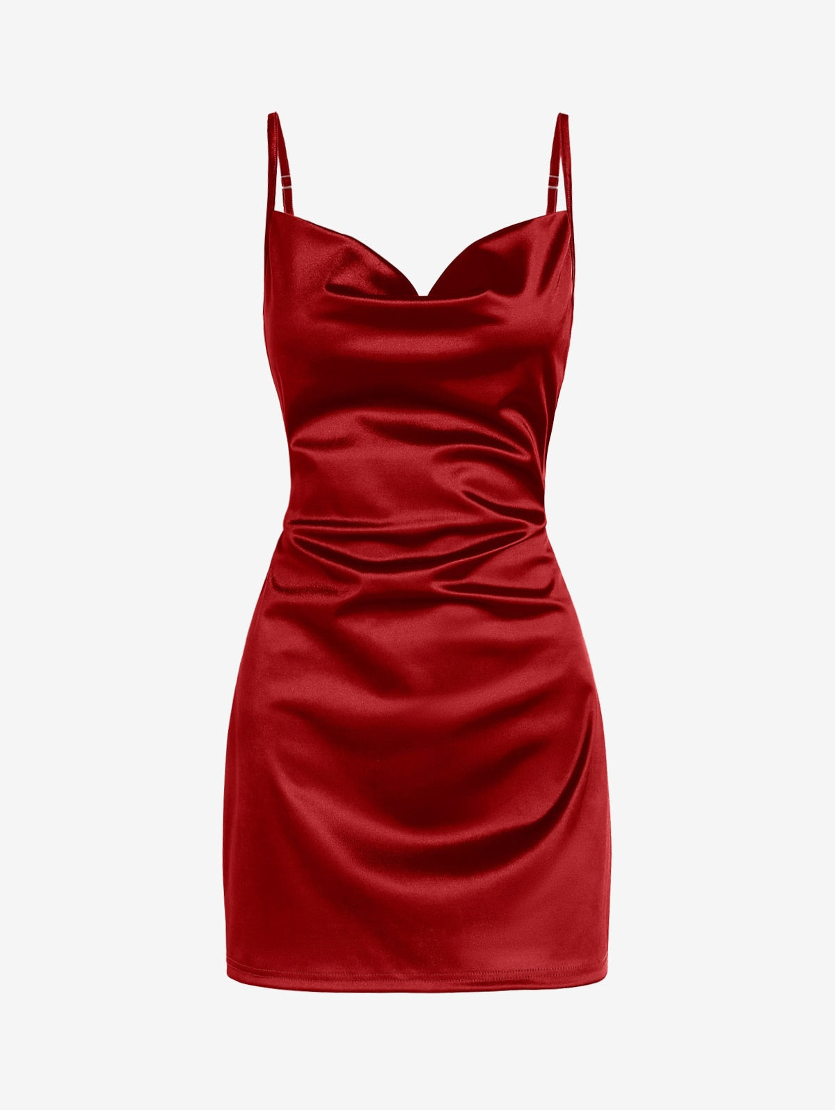 Sexy Satin Spaghetti Strap Nightwear Mini Dress