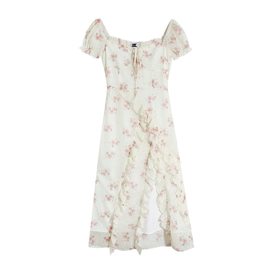 Floral Short Sleeve Sexy Summer Party Midi Dress