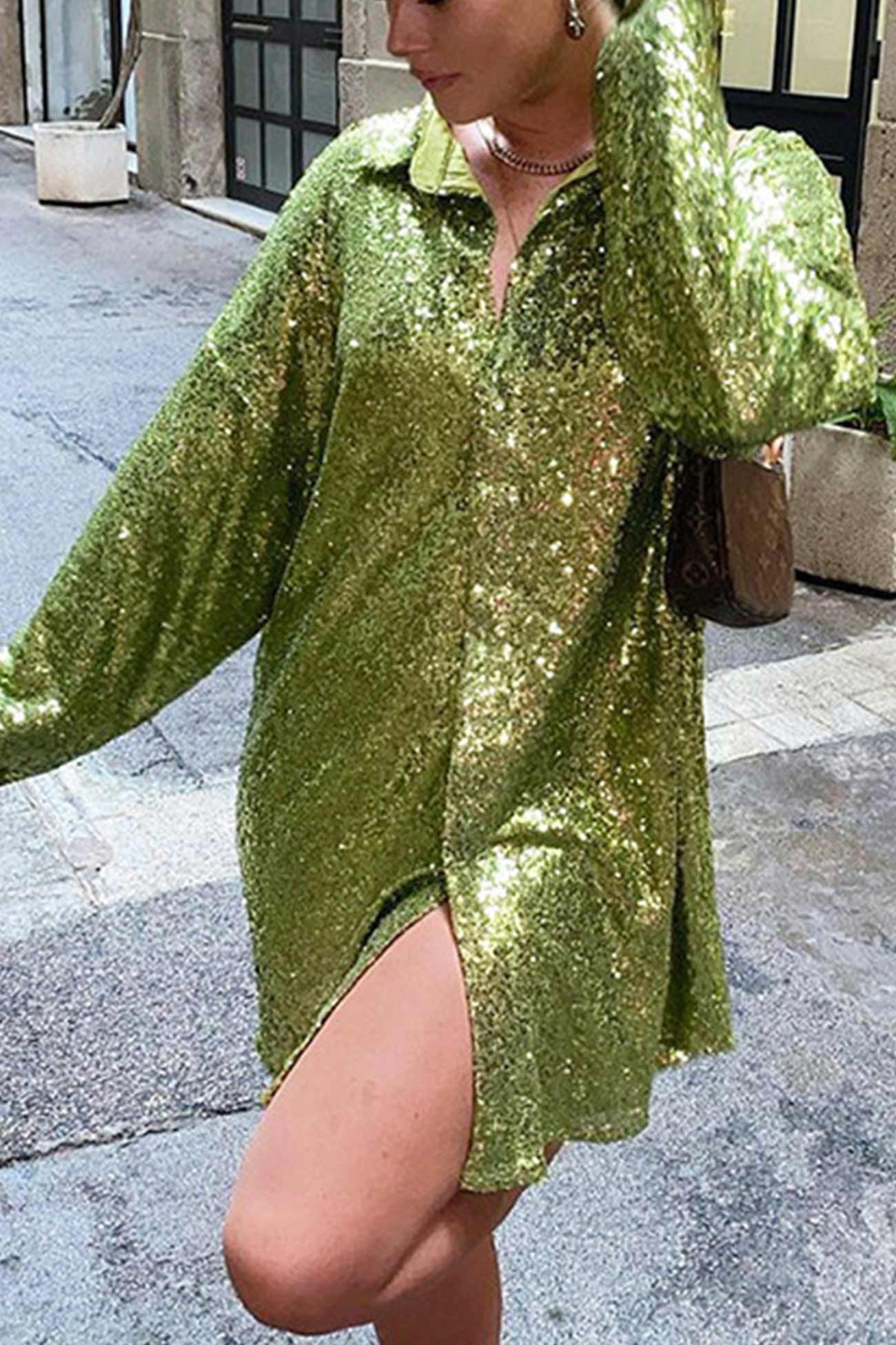Sequins Long Sleeve Blouse