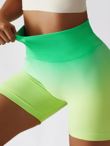 Slim Fit Sports Shorts with Gradient Wide Waistband