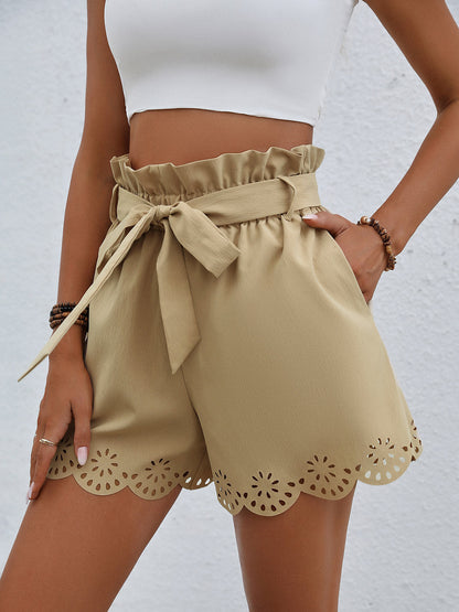 Paperbag Waist Shorts with Tie Belt