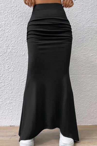 Trumpet Maxi Ruched Skirt